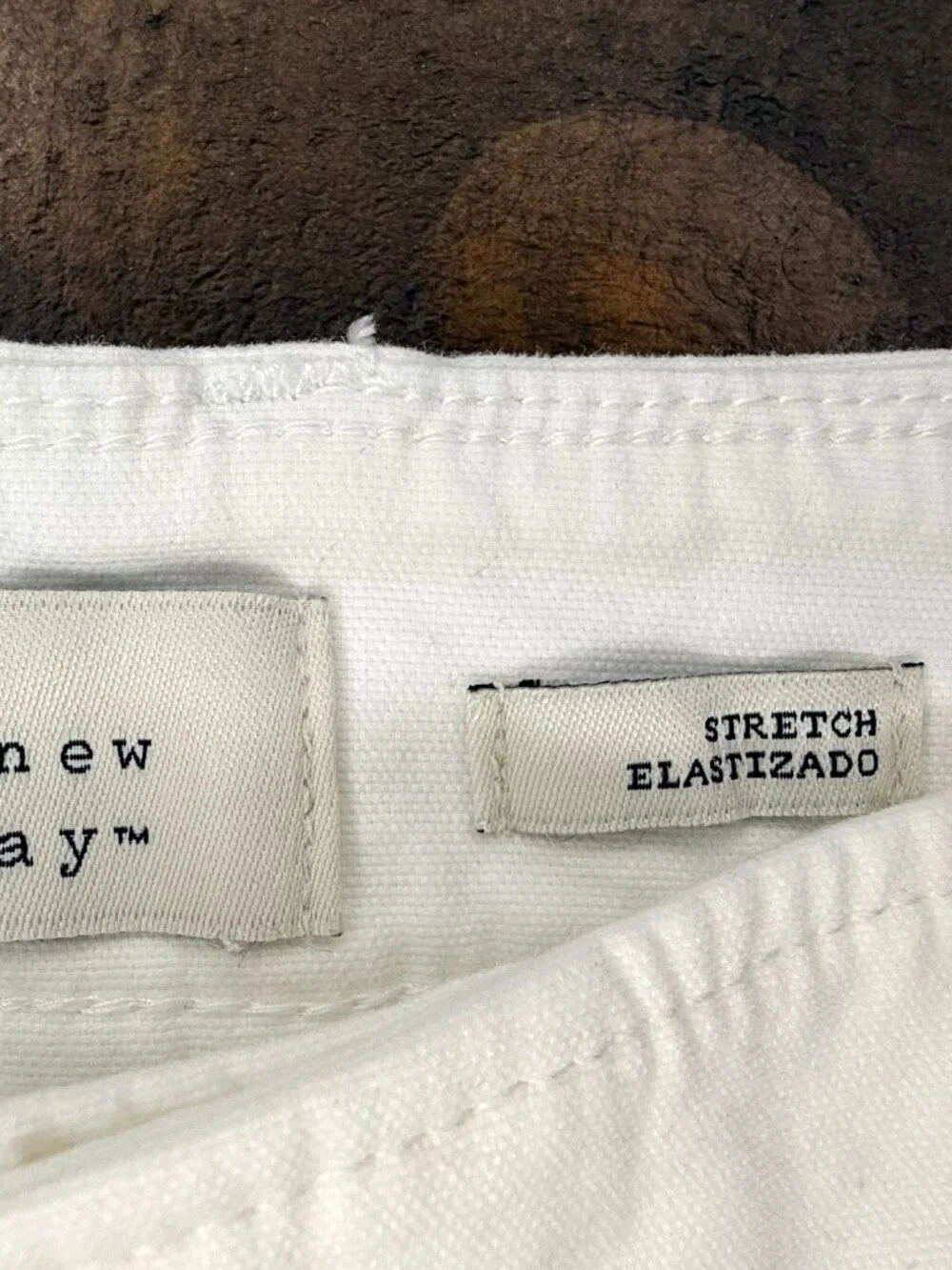A New Day - White High Rise Chino: Shorts Stretch Cotton Double Button | Size 4
